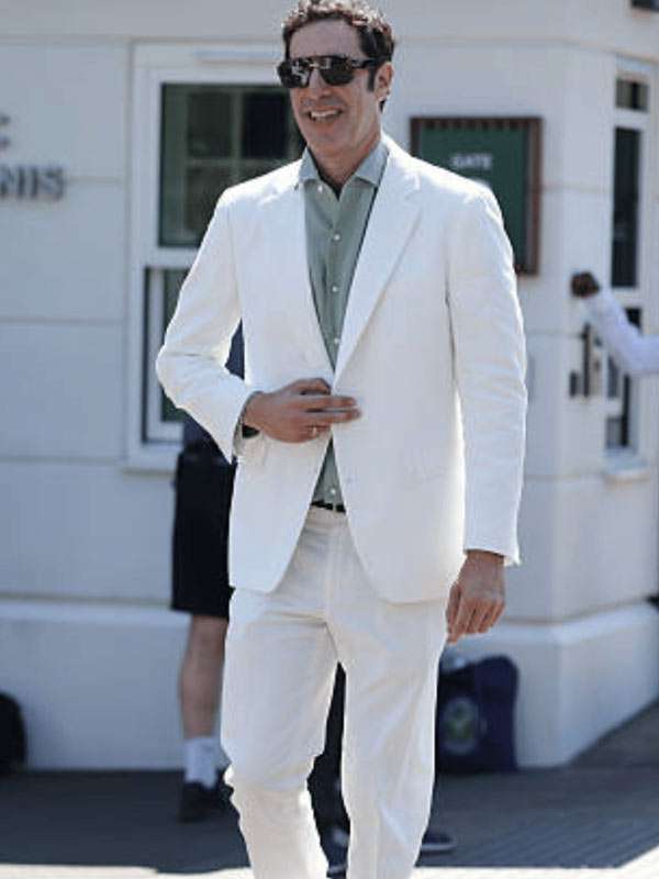 Sacha Baron Cohen Wimbledon 2026 White Suit