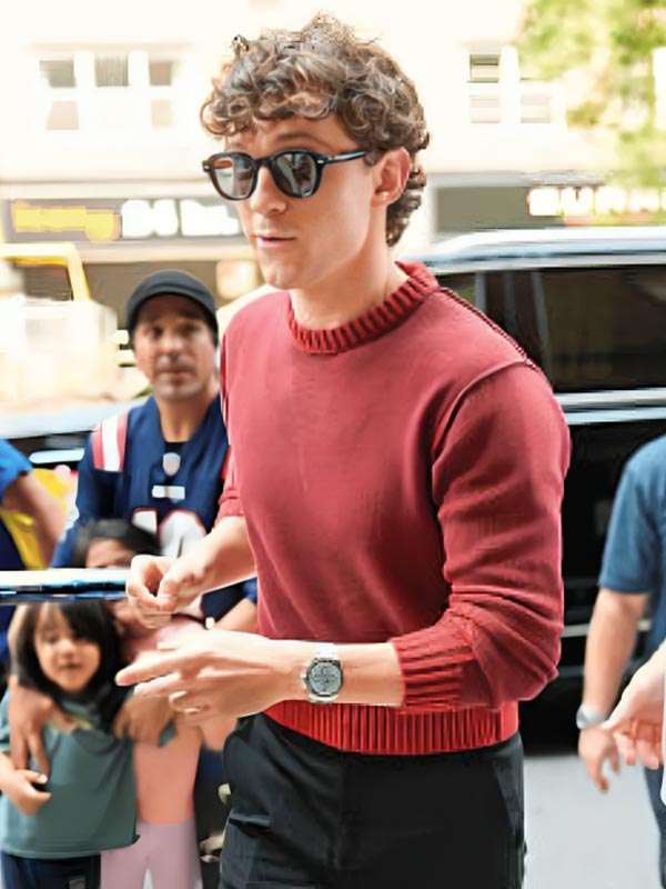 Spider-Man Tom Holland Red Crewneck Sweatshirt