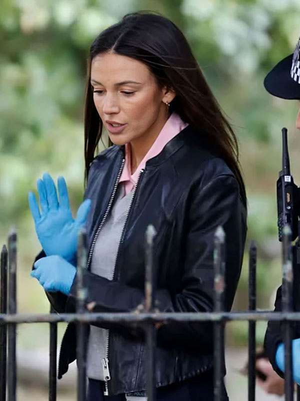 The Blame 2026 Michelle Keegan Black Leather Jacket