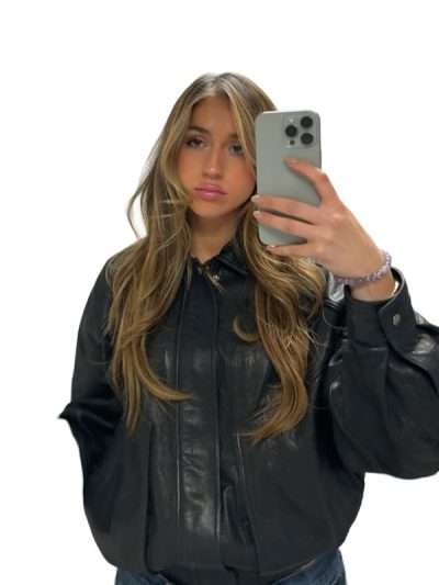 Tate McRae New York City 2026 Black Leather Jacket