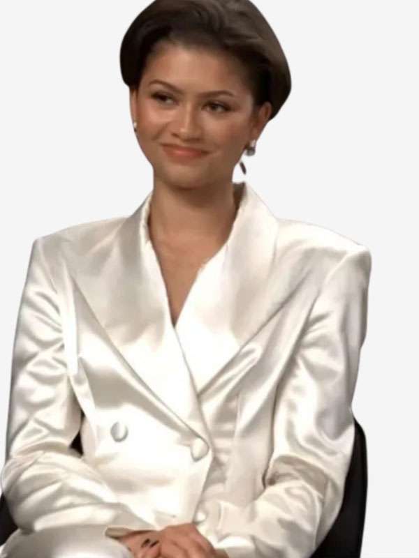 The Odyssey 2026 Premiere Zendaya White Satin Blazer