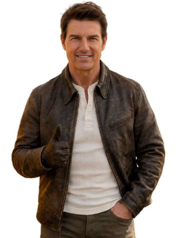 Digger 2026 Tom Cruise Brown Distressed Leather Jacket
