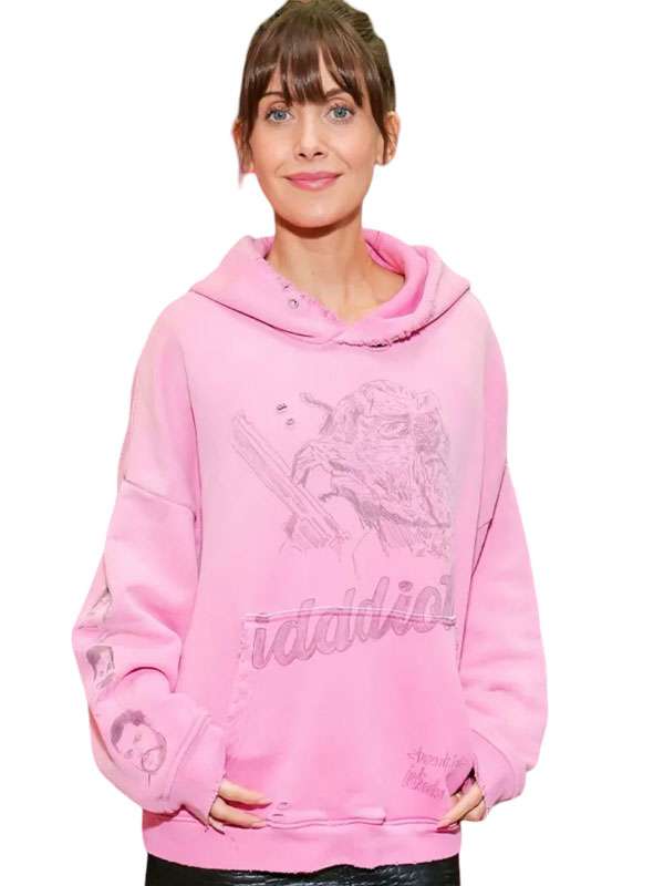 Alison Brie Idiots 2026 Promo Pink Hoodie