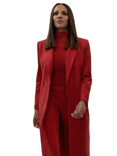 Beauty in Black Crystle Stewart Red Long Coat