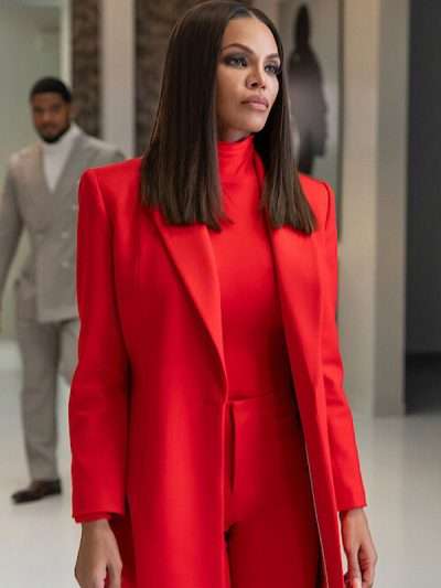 Beauty in Black Crystle Stewart Red Long Wool Coat