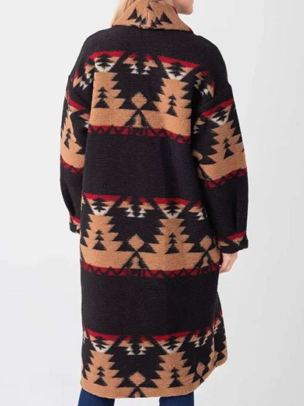Black Aztec Coat Western Coat in Beth Dutton