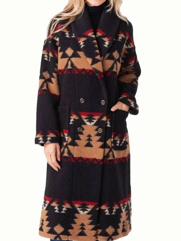 Beth Dutton Black Aztec Coat