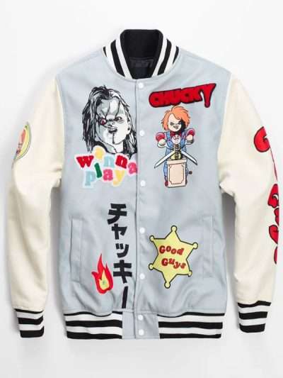 Child's Play Chucky Wanna Play Varsity Bomber Jacket