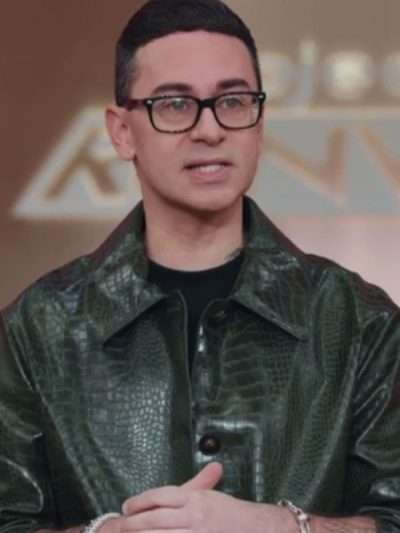 Christian Siriano Project Runway 2026 Crocodile Textured Leather Jacket