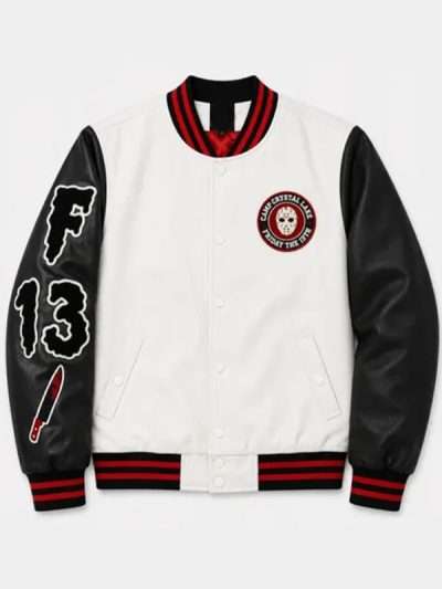 F13 Jason Voorhees Black & White Varsity Jacket