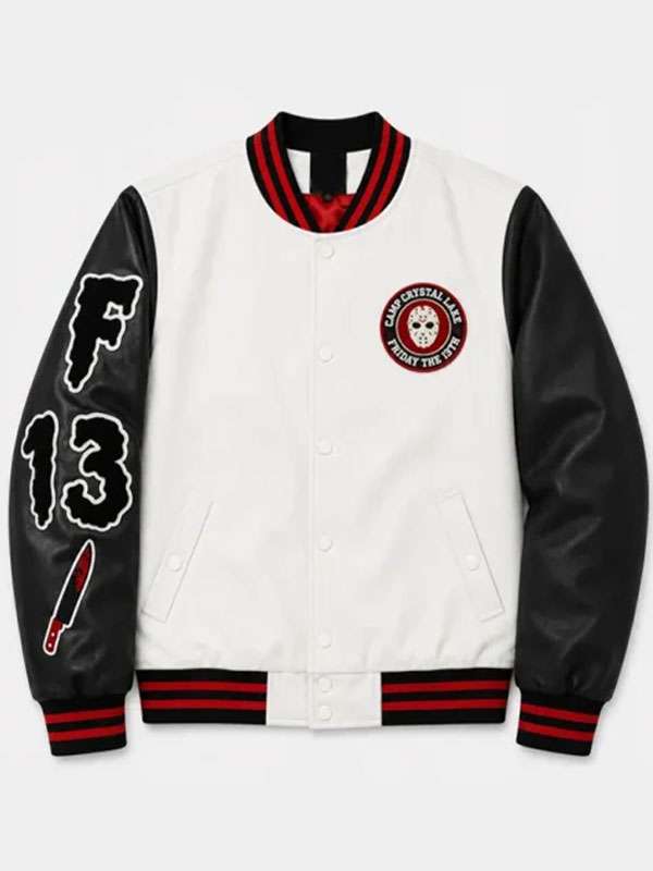 F13 Jason Voorhees Black & White Varsity Jacket