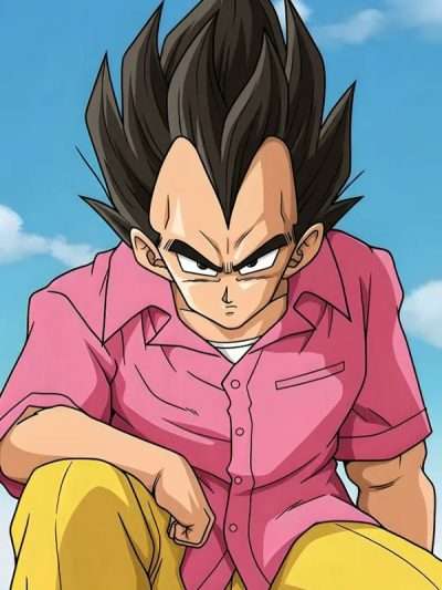 Famous Anime Series D-Ball Z Vegeta Badman Pink Shirt