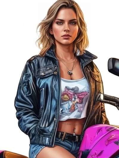 GTA 6 Lucia Black Leather Jacket