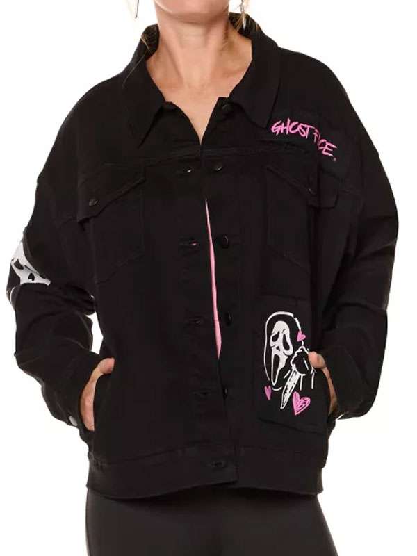 Premium Black Denim Ghostface Jacket