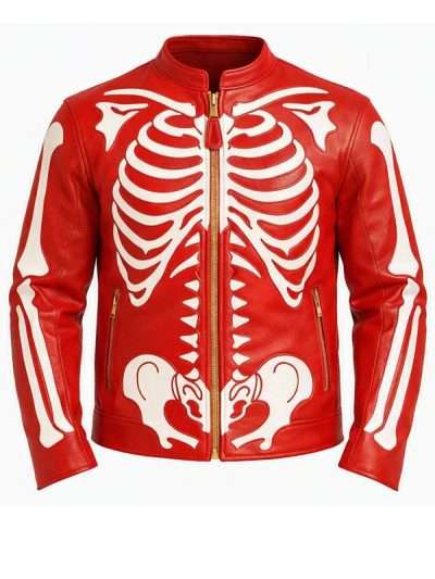 Red Skeleton Leather Jacket