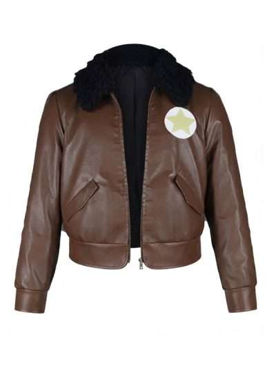 Hetalia Axis Powers America Alfred F Jones Fur Bomber Leather Jacket