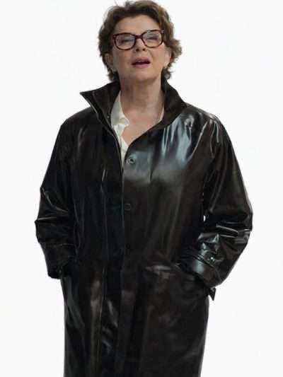 Annette Bening Lucky Brown Leather Coat