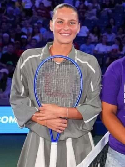 Marta Kostyuk US Open 2026 Gray Track Jacket