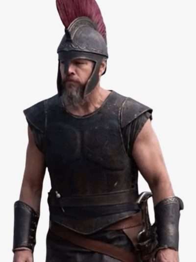 Matt Damon Movie The Odyssey 2026 Leather Vest