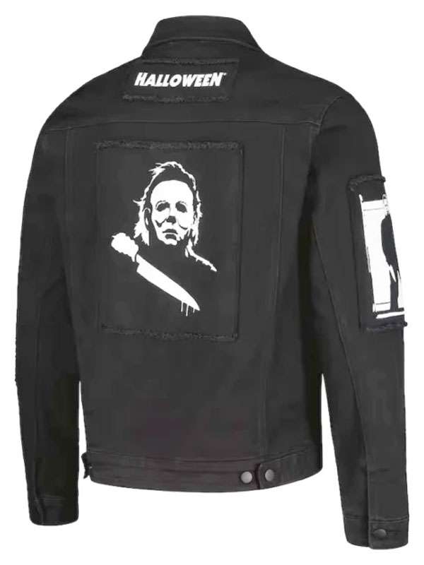 Michael Myers Vintage Black Denim Jacket For Halloween