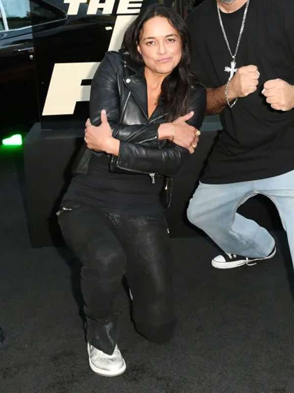 Michelle Rodriguez Fast and Furious 25th Anniversary Black Leather Jacket
