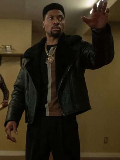 Power Book III Raising Kanan S05 London Brown Shearling Black Leather Jacket