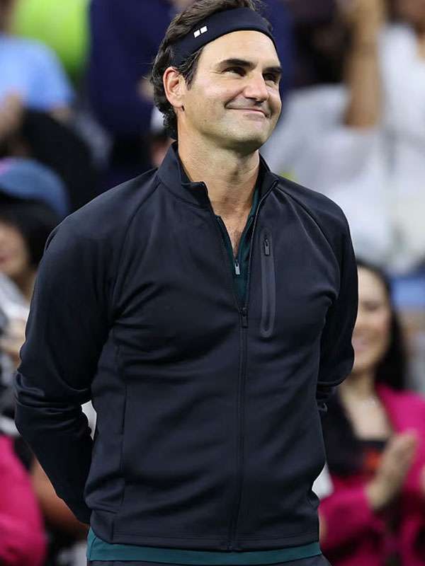 Roger Federer US Open Exhibition Match 2026 Black Zip Up Jacket
