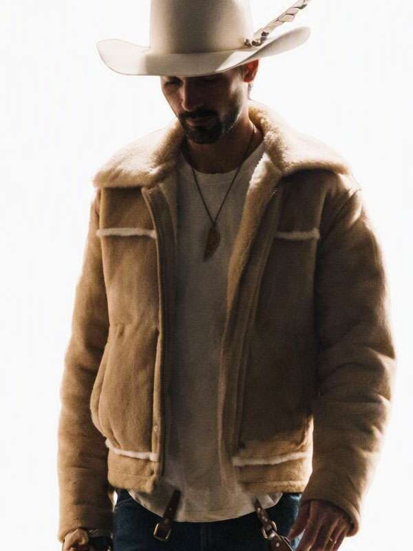 Ryan Bingham Brown Suede Leather Jacket with Warm Shearling Lining