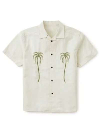 Sarah Cameron Outer Banks S05 White Palm Tree Shirt