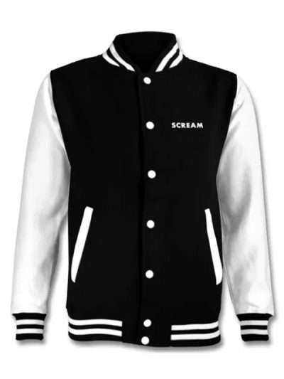 Scream Ghostface Graphic Baseball Varsity Jacket