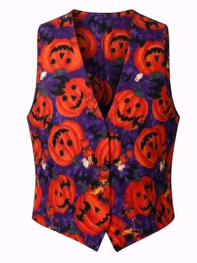 Smiling Red Pumpkins Halloween Vest