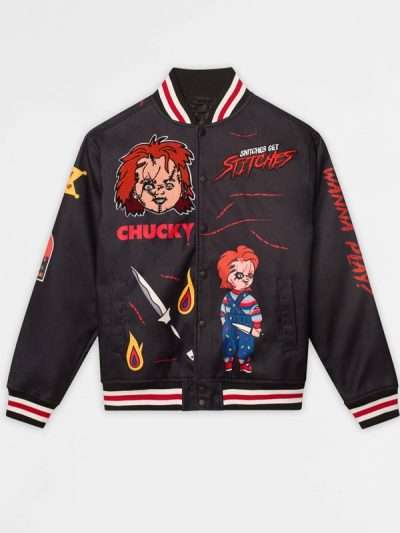 Snitches Get Stitches Chucky Wanna Play Black Bomber Jacket