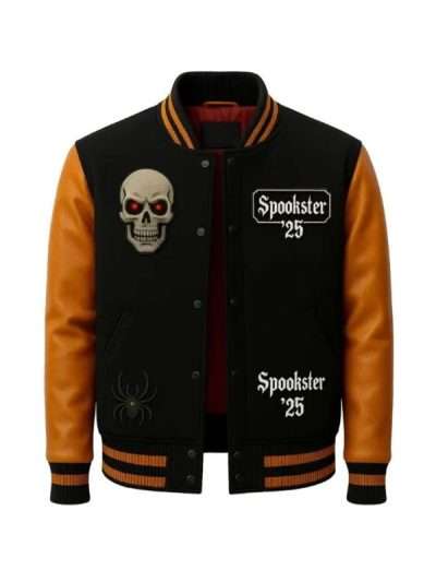 Spookster 25 Skull Haunted and Hype Varsity Jacket