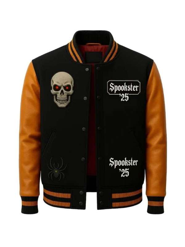Spookster 25 Skull Haunted and Hype Varsity Jacket