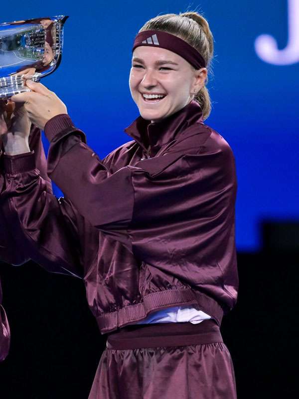 US Open Mixed Doubles Championship 2026 Karolína Muchova Burgundy Jacket
