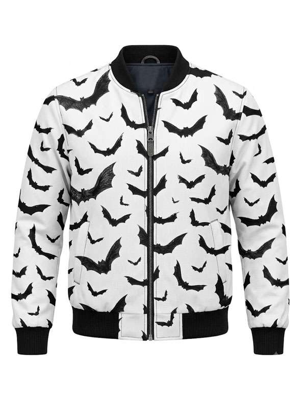 Halloween Black Bats Bomber Jacket