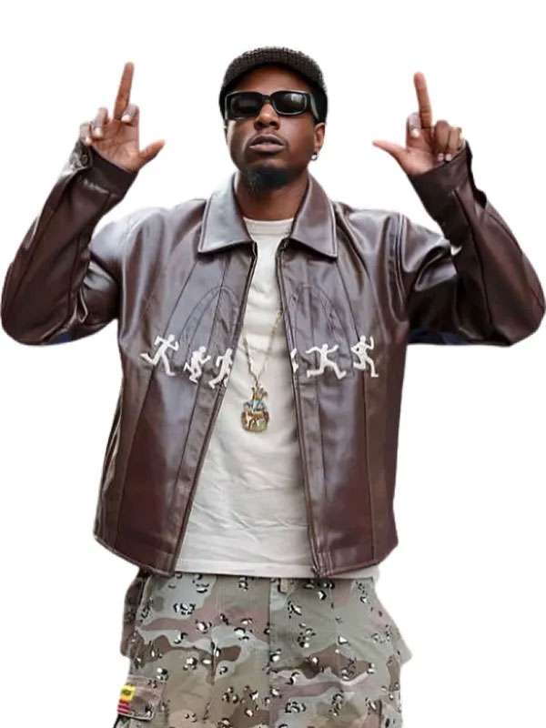 Joey Bada$$ 2026 Brown Leather Jacket