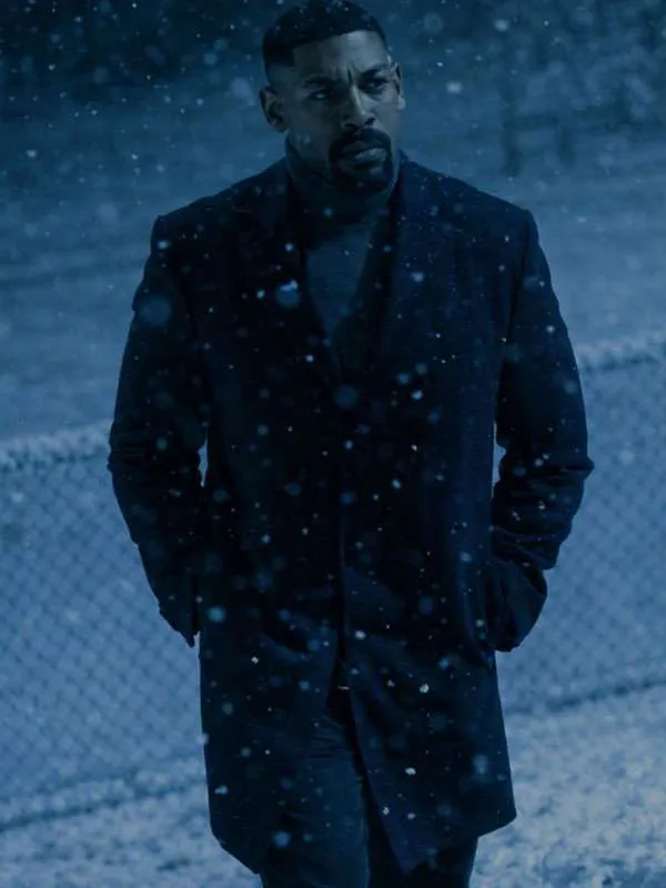 Aaron Pierre Lanterns 2026 Black Wool Coat