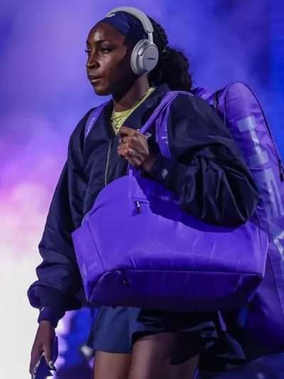 Coco Gauff 2026 US Open Tennis Tournament Blue Bomber Jacket