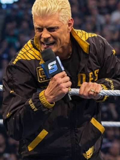Cody Rhodes WWE Smackdown 2026 Black and Yellow Bomber Jacket