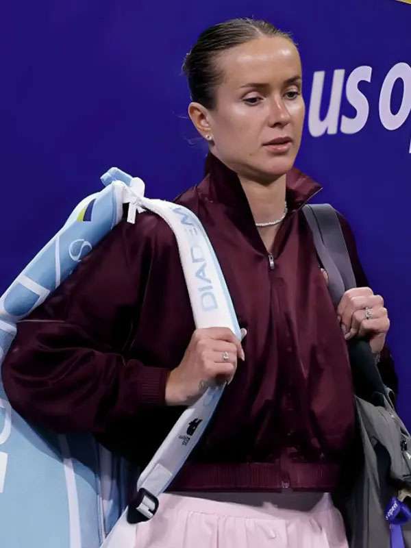 Elina Svitolina 2026 US Open Burgundy Bomber Jacket