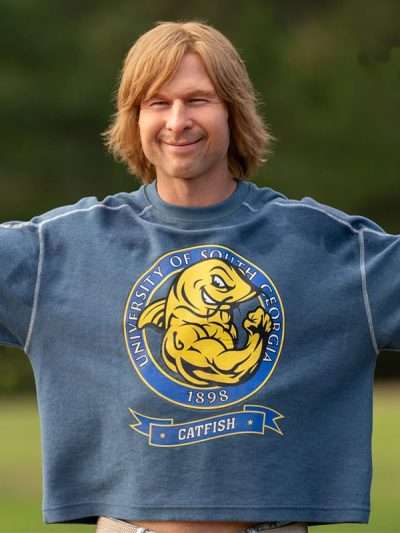 Chad Powers Glen Powell Blue T-Shirt