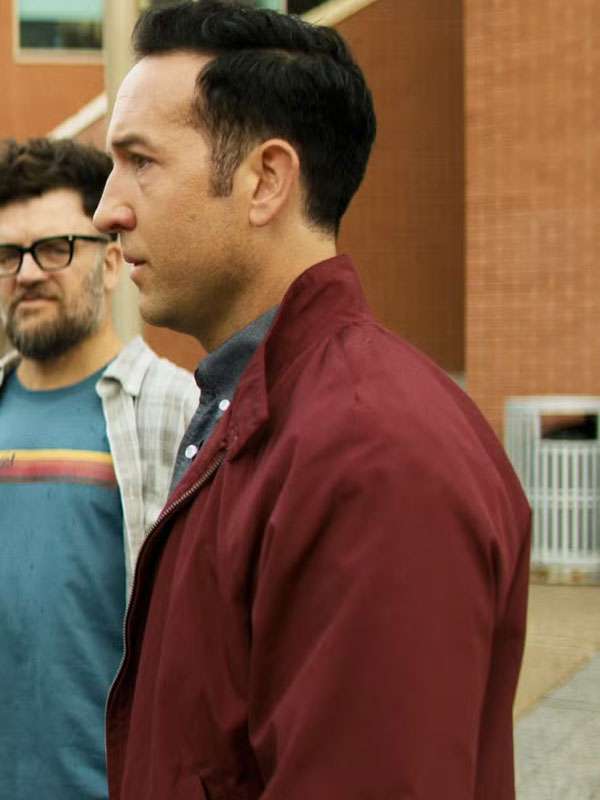 Jacob Merrick Reacher 2026 Burgundy Cotton Bomber Jacket