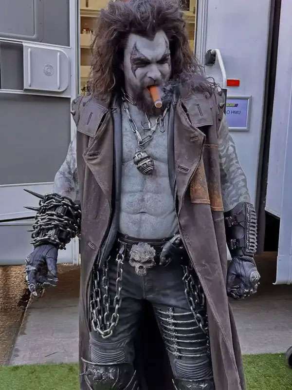 Jason Momoa Supergirl 2026 BTS Brown Leather Coat