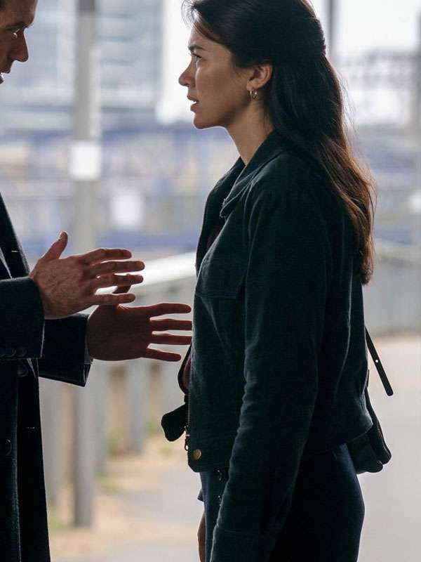 Jessica Henwick Silo 2026 Grey Corduroy Jacket
