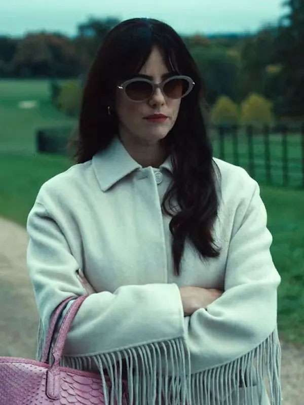 Kaya Scodelario The Gentlemen S02 Fringe Wool Coat