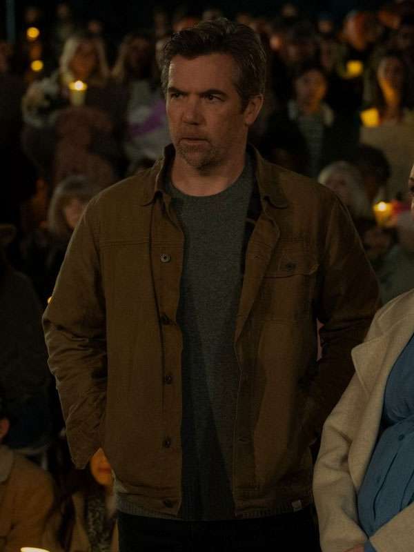 Last Seen Patrick Brammall Brown Cotton Jacket