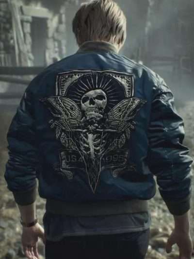 Leon Kennedy Resident Evil 4 Blue Bomber Jacket