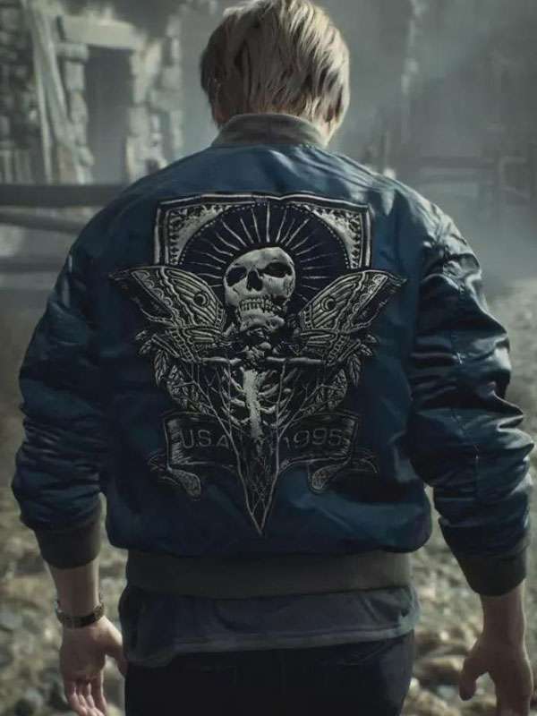 Leon Kennedy Resident Evil 4 Blue Bomber Jacket