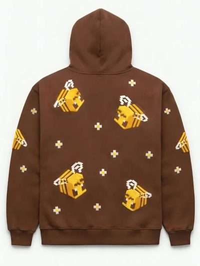 Minecraft Bee Pullover Brown Hoodie